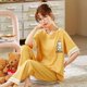 thumbnail image 1 of Conjunto de Pijama grande de manga corta para Mujer, ropa de dormir de punto con puntos de oso de dibujos animados, de algodón, elegante, 5XL, 1 of 4