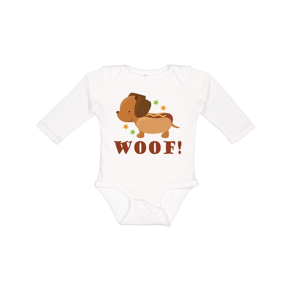 Inktastic Dachshund Hot Dog Funny Boys or Girls Long Sleeve Baby Bodysuit