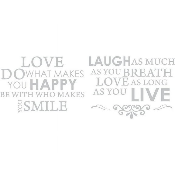 Silver 32" x 45" Love do what makes you happy.... Vinyl Wall Art Home Decor Decal Sticker