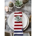 thumbnail image 2 of Anchor Red Cloth Napkins Set of 4 Reusable Dinner Napkins, Modern Navy Blue White Striped Nautical Cocktail Napkin Washable Table Napkins for Wedding/Holiday Party/Baby Shower 20"x20", 2 of 7