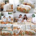 thumbnail image 5 of Fall Thanksgiving Bedding Duvet Cover Set Full Size 4 Pieces Pumpkin Sunflower Leaves Linen Bedding Set with Zipper Closure, 1 Comforter Cover 86x86 Inches 1 Flat Sheet & 2 Pillow Cases, 5 of 7