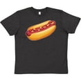 thumbnail image 3 of Inktastic Hot Dog Illustration with Mustard Onions and Ketchup Youth T-Shirt, 3 of 5