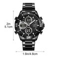 thumbnail image 3 of Reloj de cuarzo digital para negocios, para hombres y mujeres, con correa de acero inoxidable, resistente al agua hasta 30 metros, función de fecha y alarma, elegante reloj de pulsera formal., 3 of 9