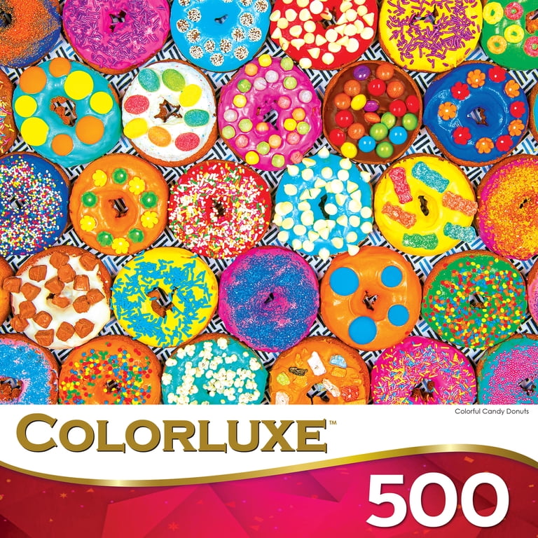 Roseart Colorluxe 500 Piece Colorful Candy Donuts Jigsaw Puzzle