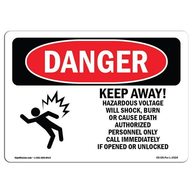 SignMission OS-DS-A-710-L-1924 7 x 10 Po Signe de Danger OSHA - Garder à l'Écart Dangereux