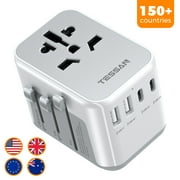 TESSAN Universal Travel Adapter, International Power Adapter 3 USB C and 2 USB A Ports,5.6A output Ports Plug Adaptor Travel Worldwide, Travel Charger Outlet Converter for EU AUS Europe UK (Type C/G