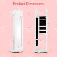 thumbnail image 3 of Gymax Kids Vanity Set Princess Makeup Dressing Table & Chair Set w/ Coat Rack White, 3 of 10