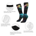 thumbnail image 3 of Naloa Neon Spectrum Cat Portrait Knee Socks, High Socks Long Stretchy Sock Women Knee High Stocking, Long Socks for Women, 3 of 6