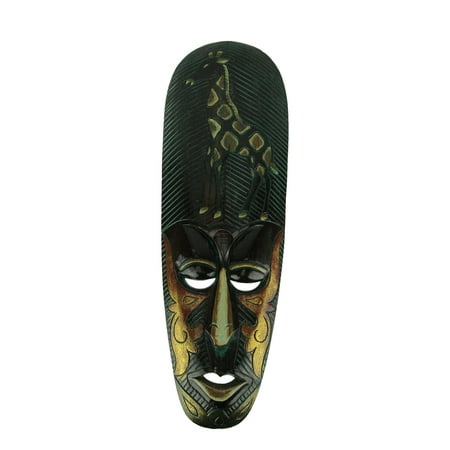 - Hand Carved Wood Indonesian Lombok Wall Mask Giraffe Design