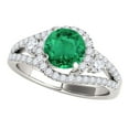 thumbnail image 2 of Mauli Jewels Engagement Rings for Women 1.80 Carat Emerald And Diamond Bridal Set 4-prong 14k White Gold, 2 of 7
