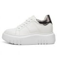 thumbnail image 2 of CMR CHAMARIPA Elevator Shoes For Women - White Leather Casual Platform Sneakers 8CM / 3.15 Inches, 2 of 9