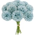 thumbnail image 1 of Mandy's 10 flores azules artificiales de crisantemo, bolas de seda, flores de seda de 12.0 in para decoración del hogar, cocina, boda, 1 of 1