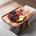 thumbnail image 5 of Acacia Wood Couch Arm Tray,Folding Sofa Armrest Tray,Couch Arm Table Clip-On Couch Desk for Drinks, Snacks,Phone,Remote Control, 5 of 6