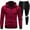 Red, variant on Mens Sweatsuits Sets 2 Piece Casual Athletic Jogging Outfits Two-piece Stand Collar with Pockets Jogger Pants Lounge Tracksuits Fall Winter Trendy (XXL,Black)
