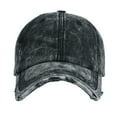 thumbnail image 2 of Unisex Casual Denim Hole Splice Hat Adjustable Washed Baseball Cap, 2 of 3