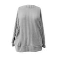 thumbnail image 6 of STETMN Women's Batwing Long Sleeve Shirts Round Neck Pullover Tops Loose Lightweight Sweater, 6 of 7