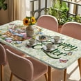 thumbnail image 3 of Easter Table Cloths for 6 Foot Rectangle Tables, Spring Floral Easter Eggs Bunny Tulip Butterfly Patio Waterproof Elastic Fitted Tablecloths, Washable Rectangular Table Cover for Camping, 3 of 8