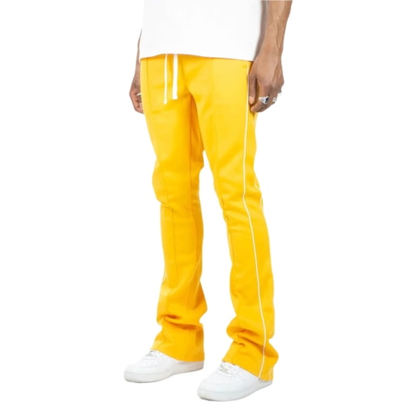 Rebel Minds Men Stacked Track Pants (Gold White)