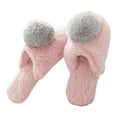 thumbnail image 2 of Ladies Plush Slip On Winter Warm Bedroom Shoes Non Slip House Slippers for Women Men, 2 of 8