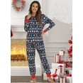 thumbnail image 5 of Topumt Christmas Women's Pajama Set Plaid Pajamas Long Sleeve Sleepwear Soft Contrast 2 Piece Lounge Sets, 5 of 5