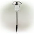 thumbnail image 5 of Alpine Corporation 17" Outdoor Stainless Steel Solar LED Light Pathway Stakes, Set of 4, Silver, 5 of 12