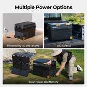 BougeRV Car Refrigerator 52QT Dual Zone, 12 Volt Portable Freezer Fridge with Wheels, APP Control Compressor Refrigerator 12V/24V DC for RV Truck Vehicle Boat Outdoor Travel Camping Trip Use