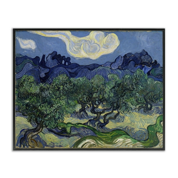 Stupell Industries Van Gogh Olive Trees Landscape Landscape & Nature Painting Black Framed Art Print Wall Art, 14 x 11