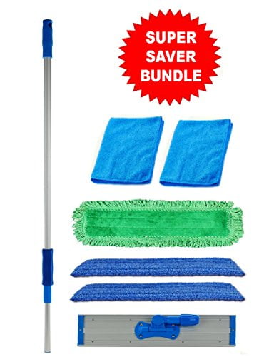Handle Ultimate 18" Microfiber Mop System Frame and 3 Types Cleaning Pads 