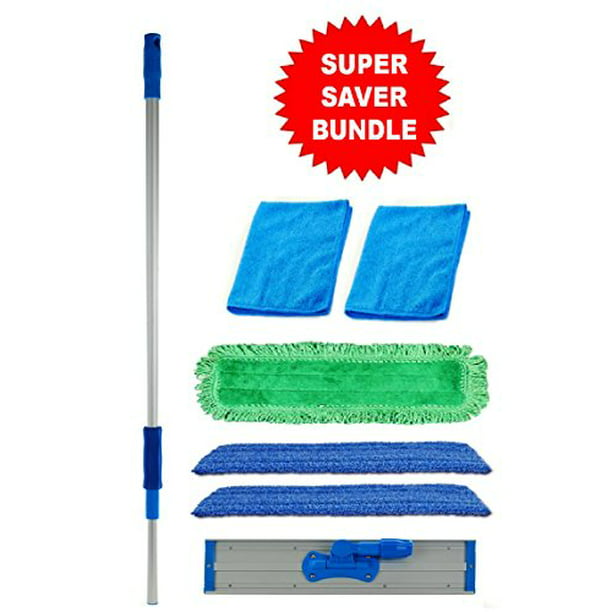 dosis Hoofdkwartier favoriete 18 inch Professional Commercial Microfiber Mop With Three 18 inch Premium  Microfiber Mop Pads and 2 Bonus Microfiber Towels - Walmart.com