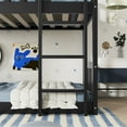 thumbnail image 5 of Harper & Bright Designs Triple Bunk Twin over Twin over Twin, Detachable Wood Bunk Bed with Ladder and Guardrail, Separate into 3 Beds, Black, 5 of 13