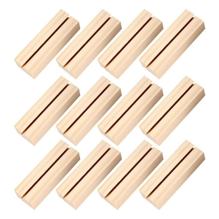 

NUOLUX 12pcs Wooden Photo Stand Rectangular Picture Holder Memo Holder for Home Office