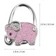 thumbnail image 2 of EeaseMX Gancho para bolso plegable de mesa con diseño de elefante y diamantes de imitación (rosa), 2 of 7
