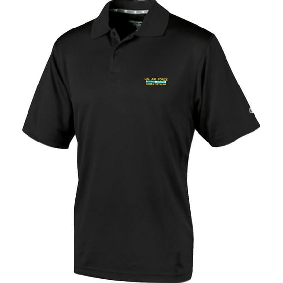 U.S. Air Force Korea Large Black Moisture Wicking Polo