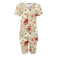 thumbnail image 3 of Blusas para las Mujeres Casual Impreso Cuello en V Manga Corta Blusa Pantalones Cortos, Conjuntos de Ropa para las Mujeres, 3 of 5