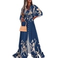 thumbnail image 1 of xiaxaixu Robe Décontractée pour Femme Été à Imprimé Floral Coupe Ample Col en V Boutonnée Fente Haute Longue Robe de Plage, 1 of 6