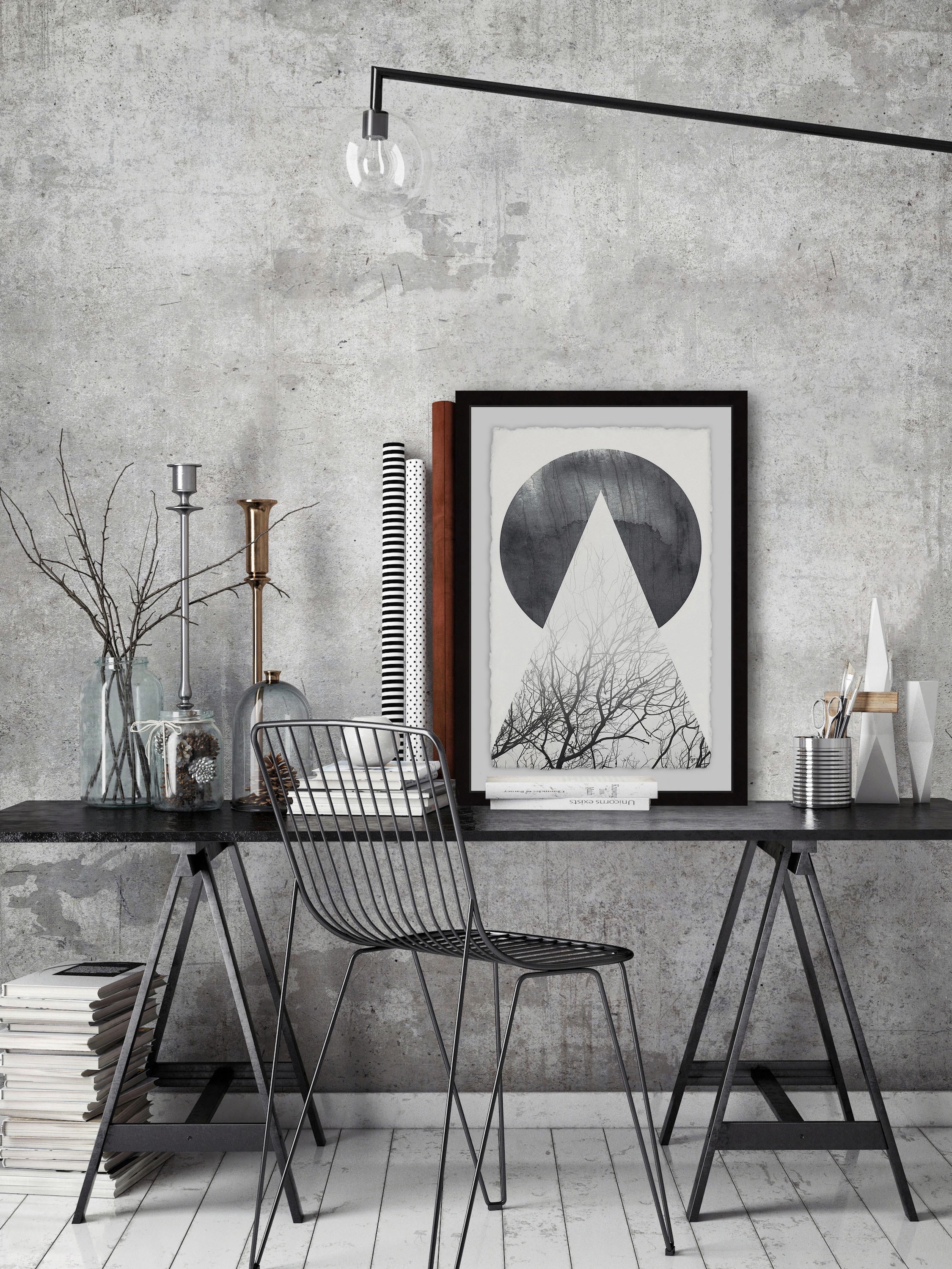 A Full Moon Framed Painting Print