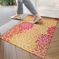 thumbnail image 4 of Orange Floral and Petal Pattern Door Rugs,Washable Non Slip Door Mats Indoor,Decorative Door Mats,Entry Mat Indoor for Entrance,Bedroom,Kitchen,Bathroom,17"x30", 4 of 6