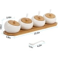 thumbnail image 3 of NEX White Ceramic Sugar Bowls, Set of 4 with Bamboo Lids and Spoon, 3 of 7