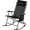 Black, variant on Foldable Rocking Chair 26in Zero Gravity Outdoor Recliner Lounge Chair with Ergonomic Pillow Cup Holder for Backyard, Beige
