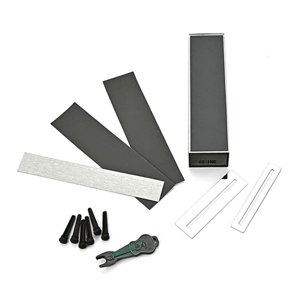 Yihuala Guitar Fret Leveler Beam Leveling , Fingerboard Guard Protector, Sanding Paper Guitar Fingerboard Luthier Tools Set