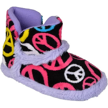 Brinley Co. Kids Peace Design Ankle Bootie Slipper