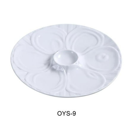 Yanco OYS-9 Porcelain Oyster Plate, Super White - 9 in. - Pack of 24