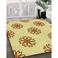 thumbnail image 3 of Ahgly Company Machine Washable Indoor Round Transitional Sun Yellow Area Rugs, 8' Round, 3 of 7