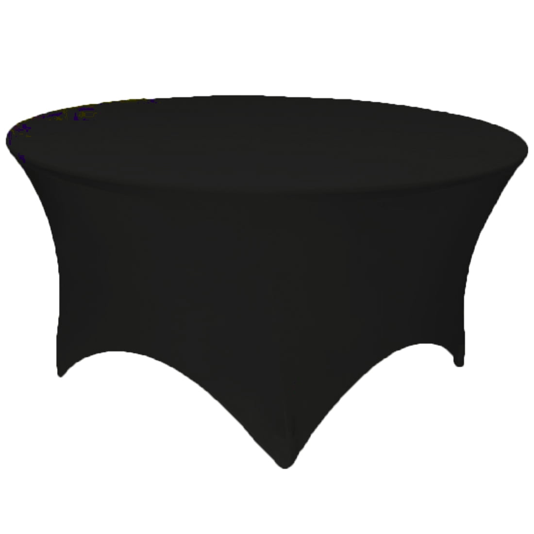 Gowinex Black 5 ft. 60 inch Round Spandex Tablecloth Fitted Table Cover