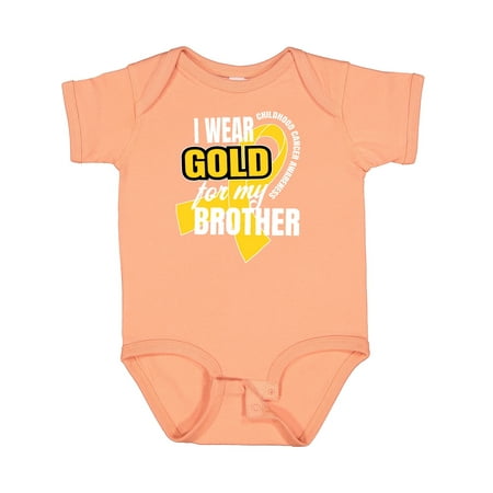 

Inktastic I Wear Gold for My Brother Childhood Cancer Awareness Gift Baby Boy or Baby Girl Bodysuit