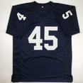 thumbnail image 4 of Autographed/Signed Rudy Ruettiger Notre Dame Blue Rudy College Football Jersey JSA COA, 4 of 4