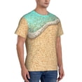 thumbnail image 2 of Vsdgher Beach Footprint Print Men's Dry Fit Mesh Athletic Shirts Moisture Wicking Tennis T-Shirt Tops, 2 of 9