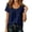 W10-Navy, variant on Ulitacool Women'S T Shirts Short Sleeve Round Neck Solid Color Tops Fashion Clothes L Brown
