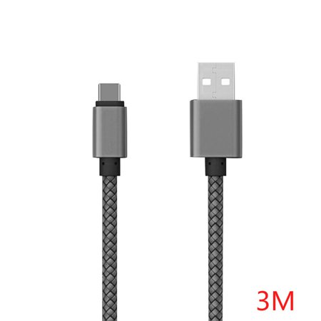 3 Meter Iphone 6 Charger Multi-color 3 meter Quick Charge USB Type C Cable Mobile Phone Fast Charging Wire Line 2.4A USB C Data Cord ()