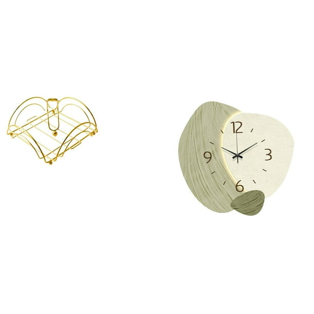 Servilletero,Servilletero Soporte para pañuelos de papel de mesa,Reloj de pared,Reloj de pared silencioso Reloj de pared nórdico Decoración del hogar,Relojes decorativos para